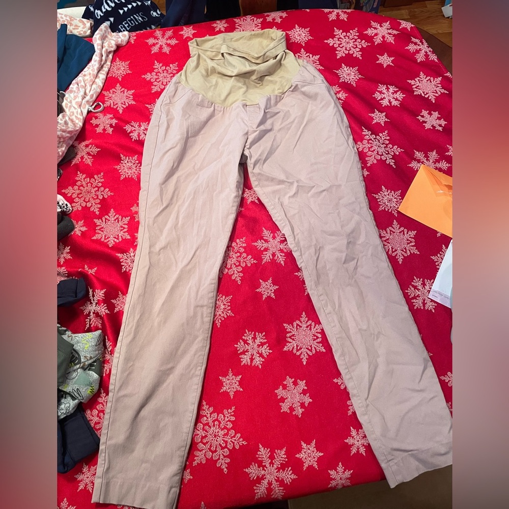 XL maternity pants - light pink color